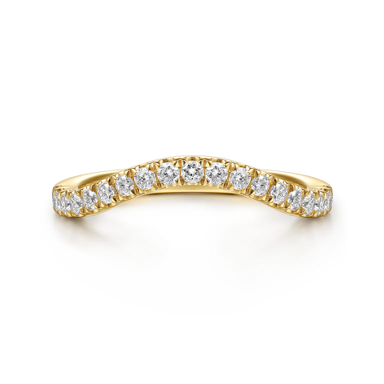 14K Yellow Gold Diamond Matching Wedding Band - 0.3 ct - Shot 1