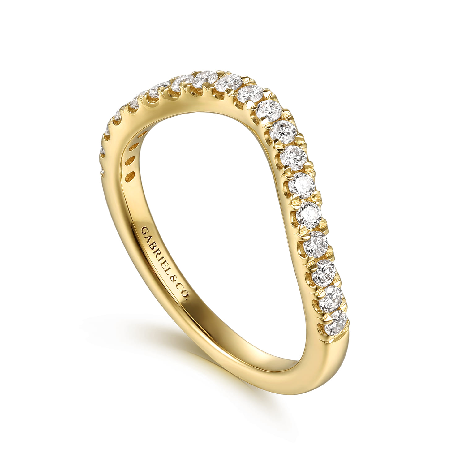 14K Yellow Gold Diamond Matching Wedding Band - 0.3 ct - Shot 3