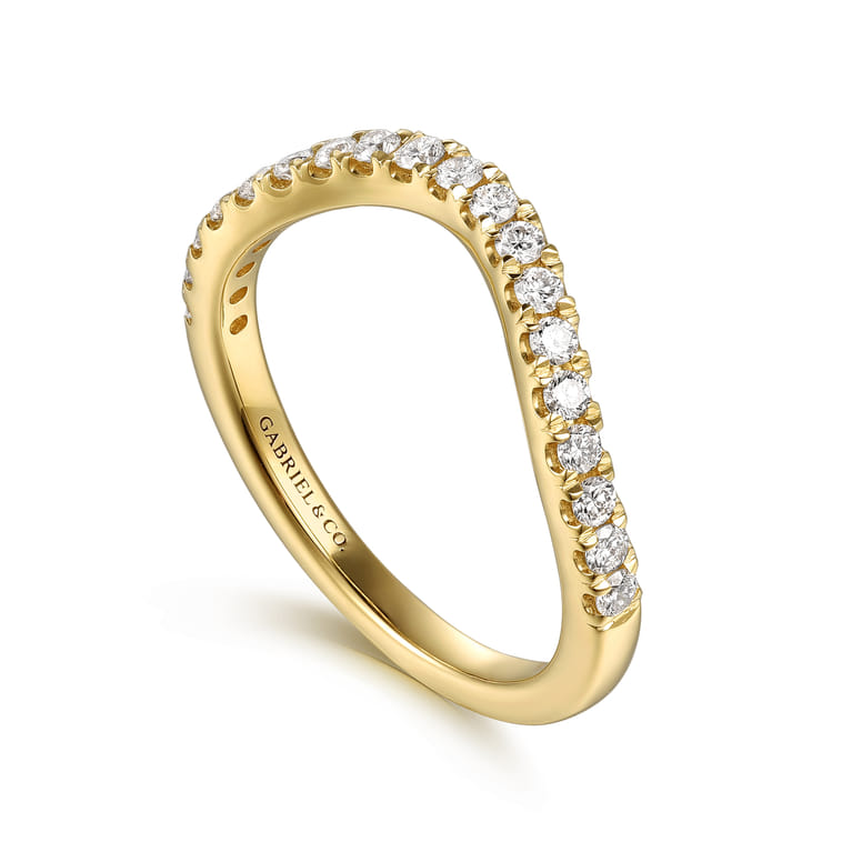 14K Yellow Gold Diamond Matching Wedding Band - 0.3 ct - Shot 3