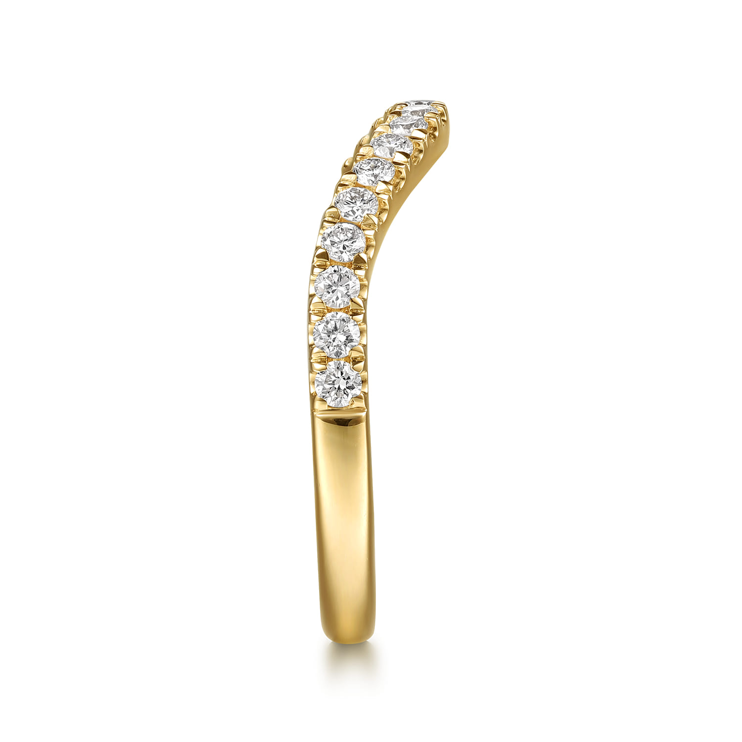 14K Yellow Gold Diamond Matching Wedding Band - 0.3 ct - Shot 5
