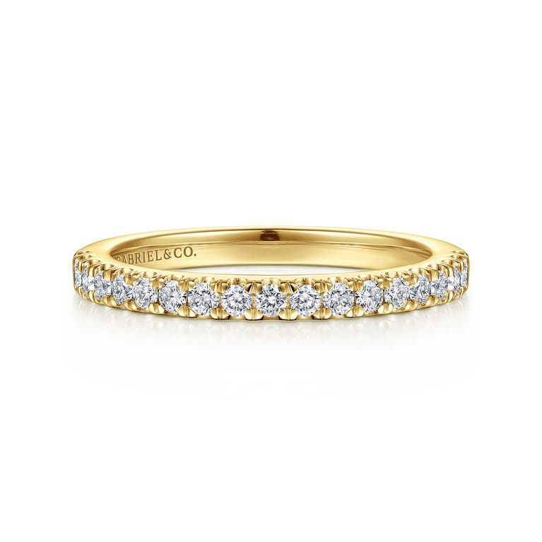 14K Yellow Gold Diamond Matching Wedding Band - 0.3 ct - Shot 1