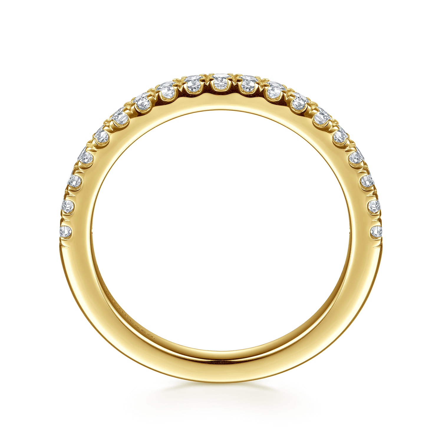 14K Yellow Gold Diamond Matching Wedding Band - 0.3 ct - Shot 2