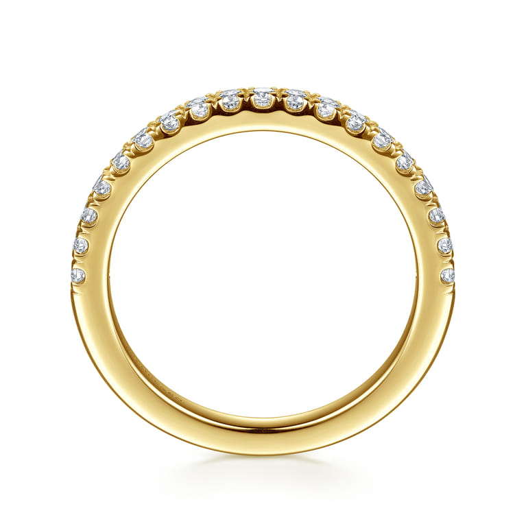 14K Yellow Gold Diamond Matching Wedding Band - 0.3 ct - Shot 2