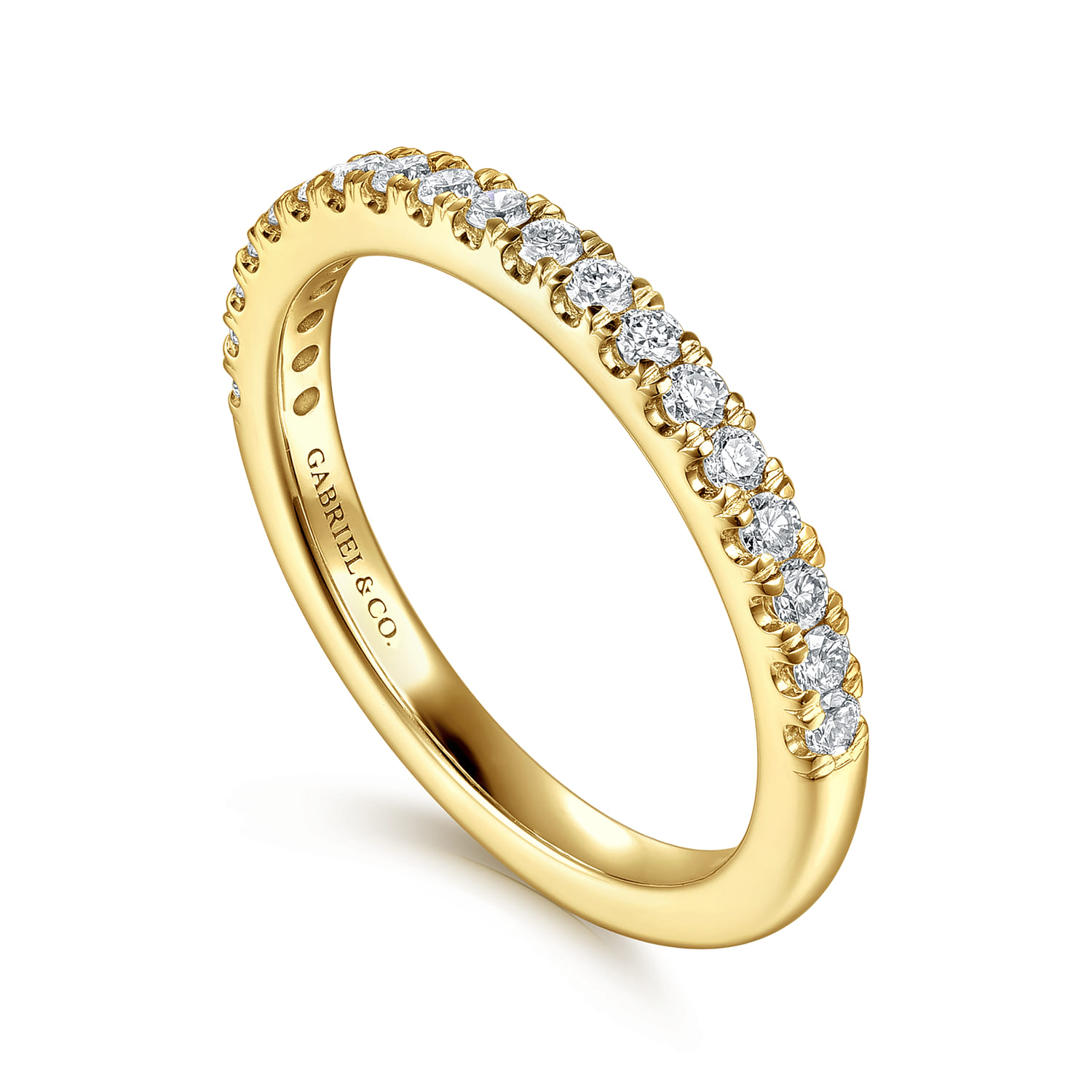 14K Yellow Gold Diamond Matching Wedding Band - 0.3 ct - Shot 3