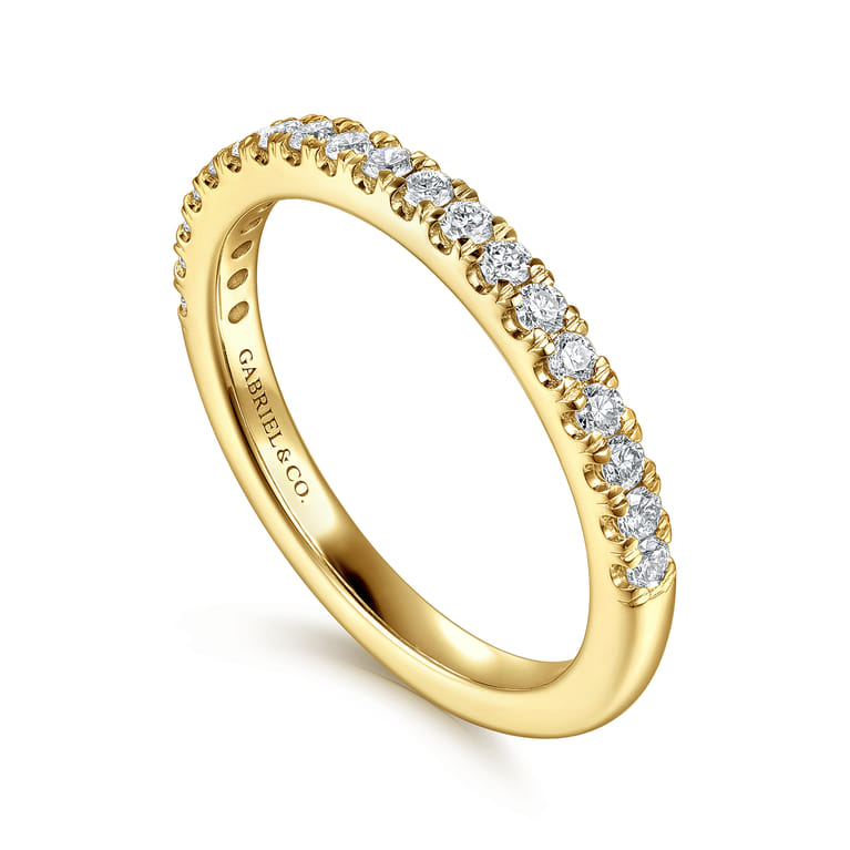 14K Yellow Gold Diamond Matching Wedding Band - 0.3 ct - Shot 3