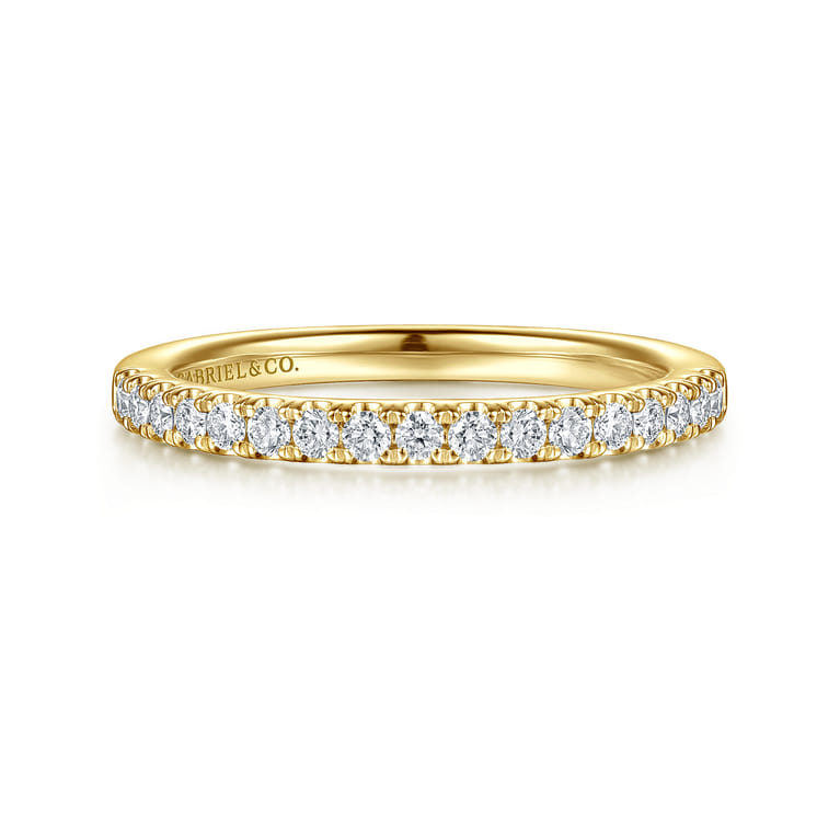 14K Yellow Gold Diamond Matching Wedding Band - 0.3 ct - Shot 1