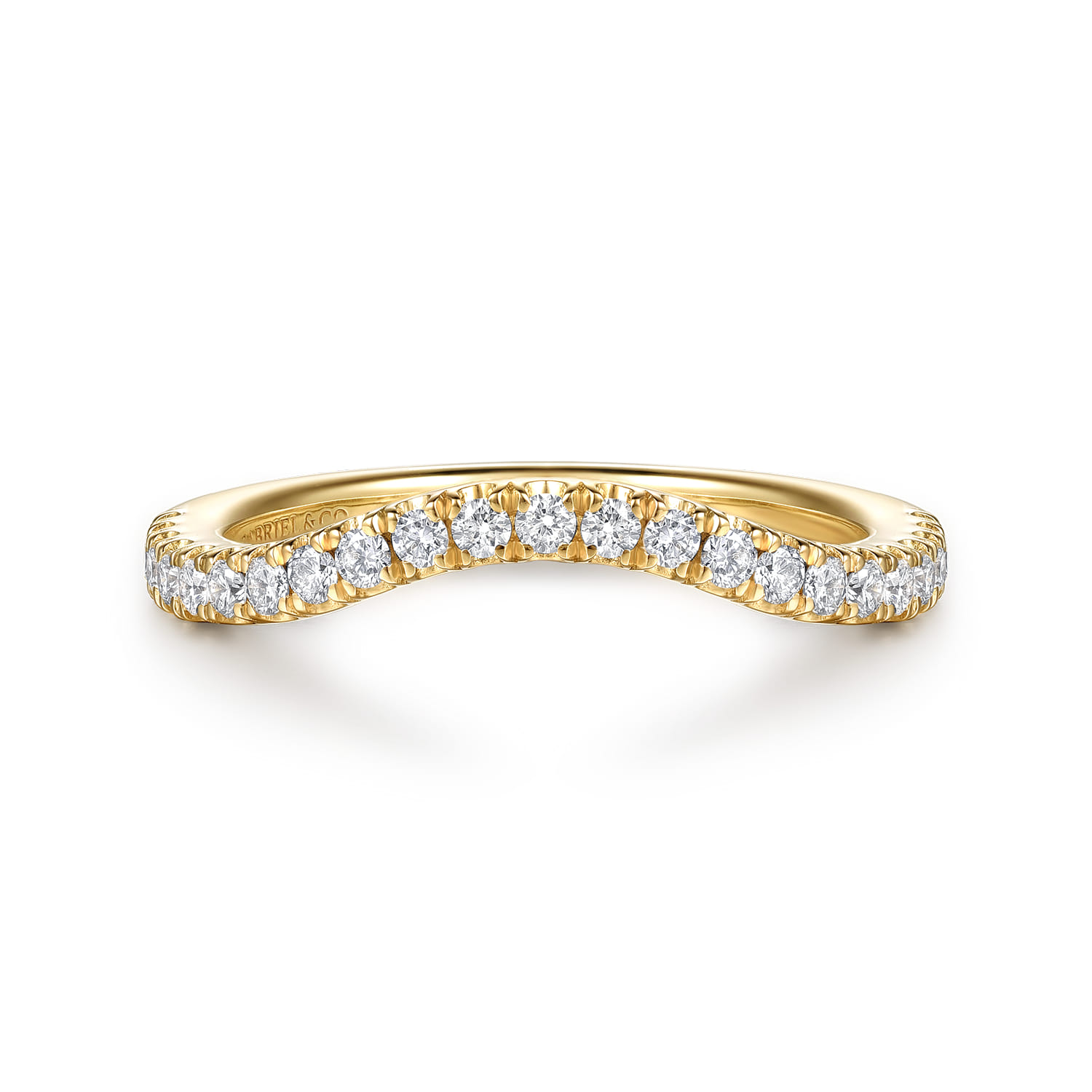 14K Yellow Gold Diamond Matching Wedding Band - 0.3 ct - Shot 1