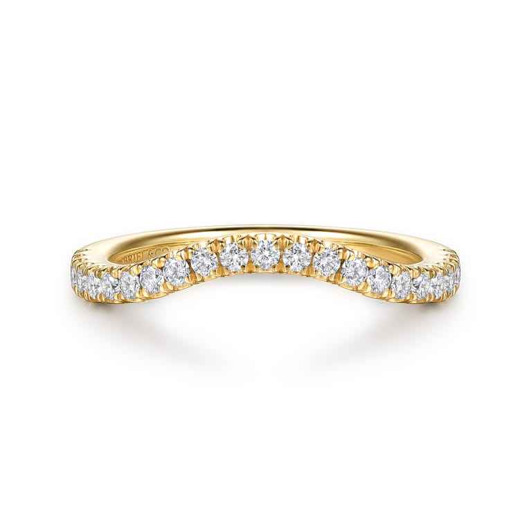 14K Yellow Gold Diamond Matching Wedding Band - 0.3 ct - Shot 1