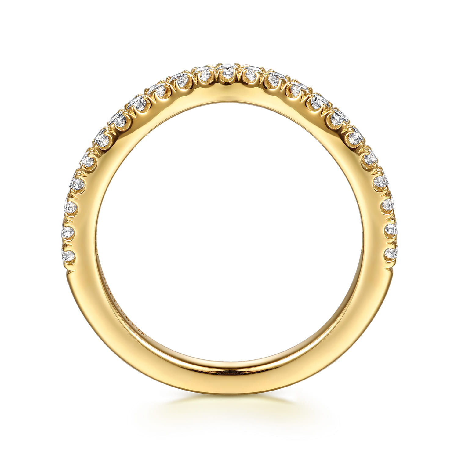 14K Yellow Gold Diamond Matching Wedding Band - 0.3 ct - Shot 2