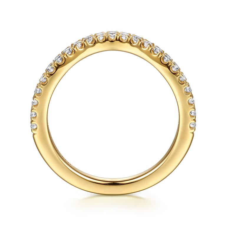 14K Yellow Gold Diamond Matching Wedding Band - 0.3 ct - Shot 2