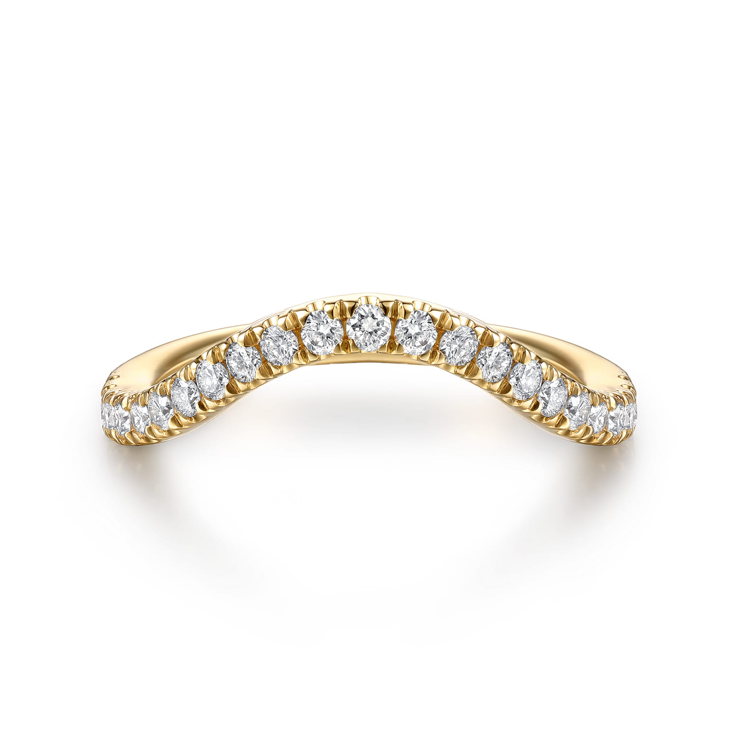 14K Yellow Gold Diamond Matching Wedding Band - 0.35 ct - Shot 1