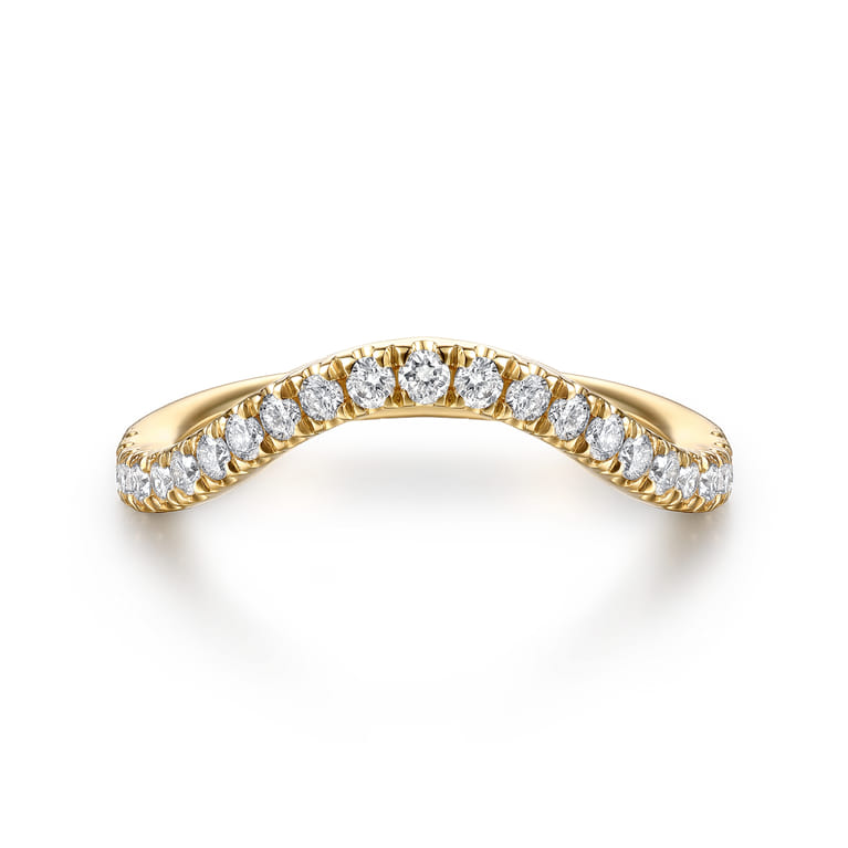 14K Yellow Gold Diamond Matching Wedding Band - 0.35 ct - Shot 1