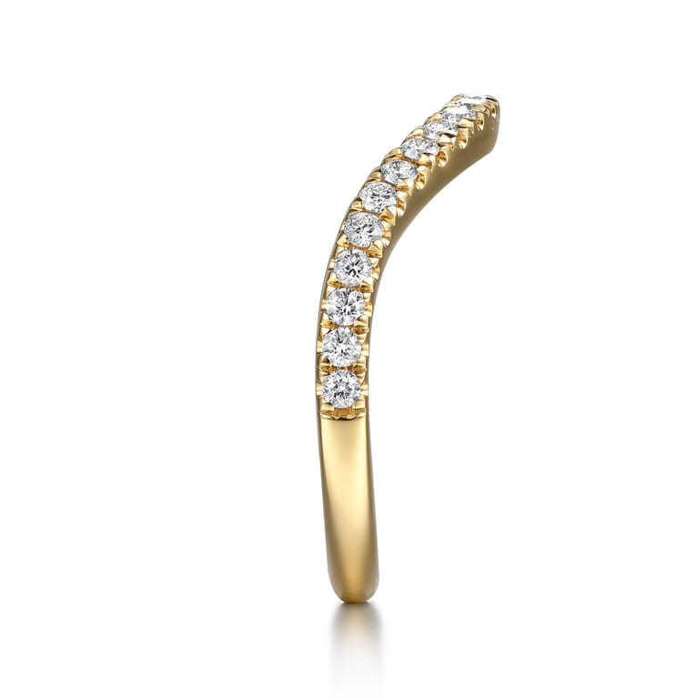 14K Yellow Gold Diamond Matching Wedding Band - 0.35 ct - Shot 5