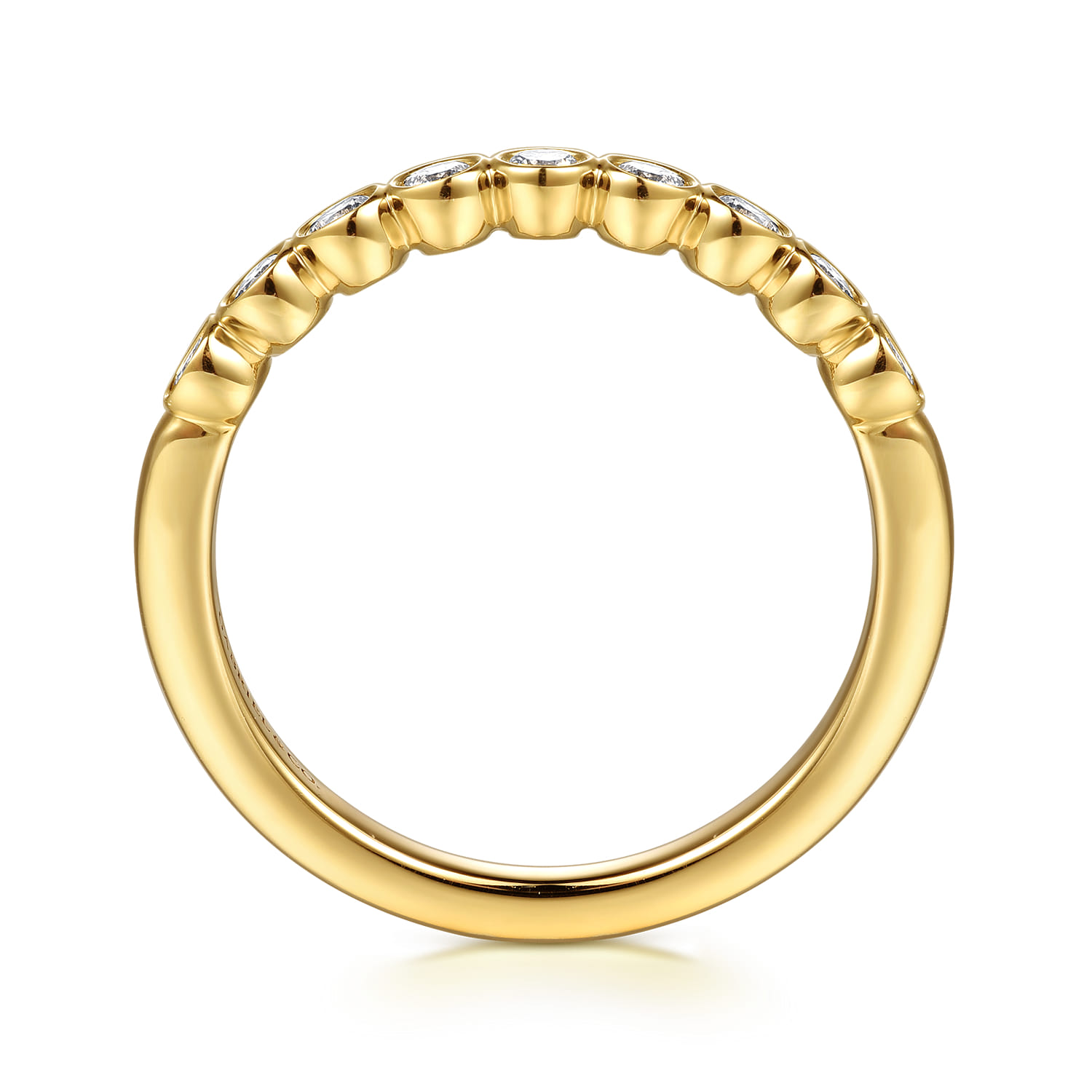 14K Yellow Gold Diamond Matching Wedding Band - 0.25 ct - Shot 2