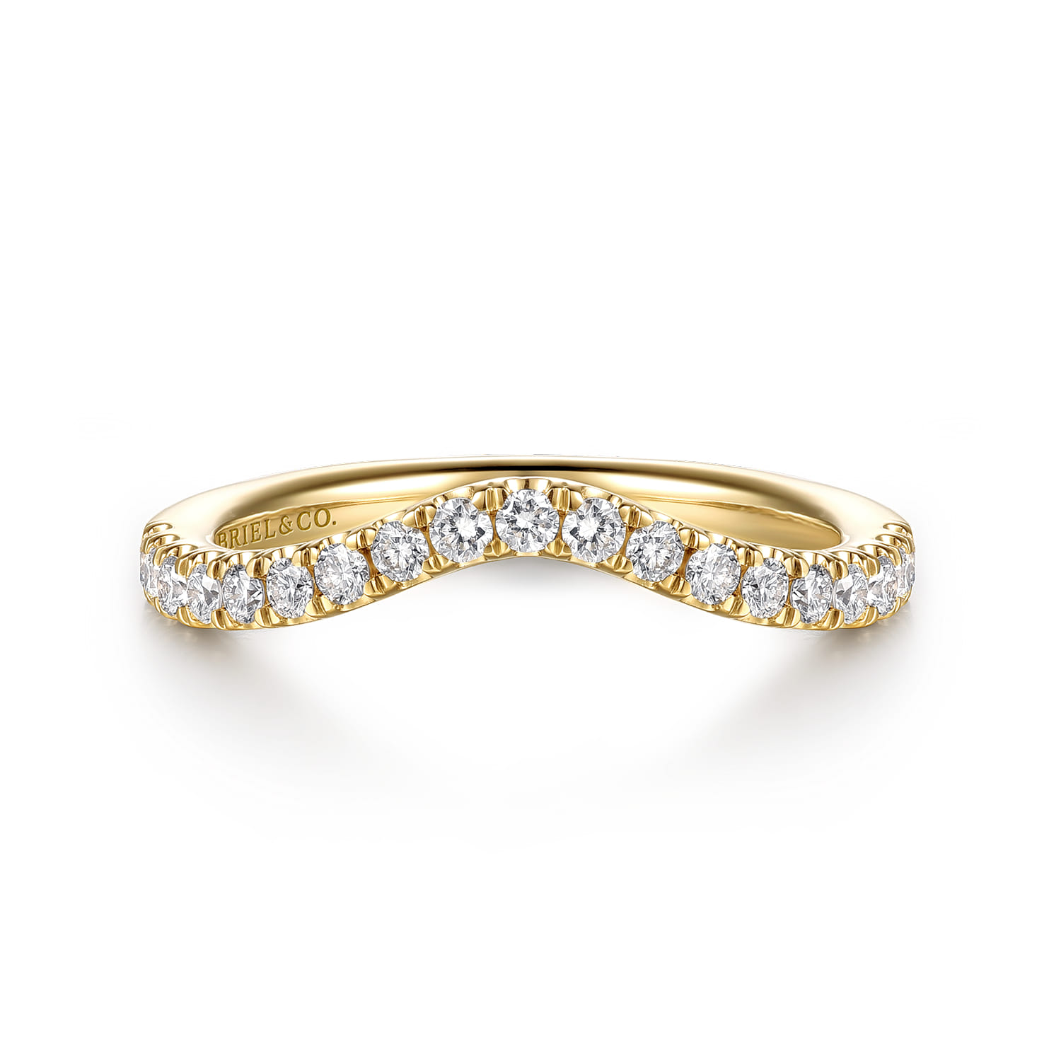 14K Yellow Gold Diamond Matching Wedding Band - 0.3 ct - Shot 1