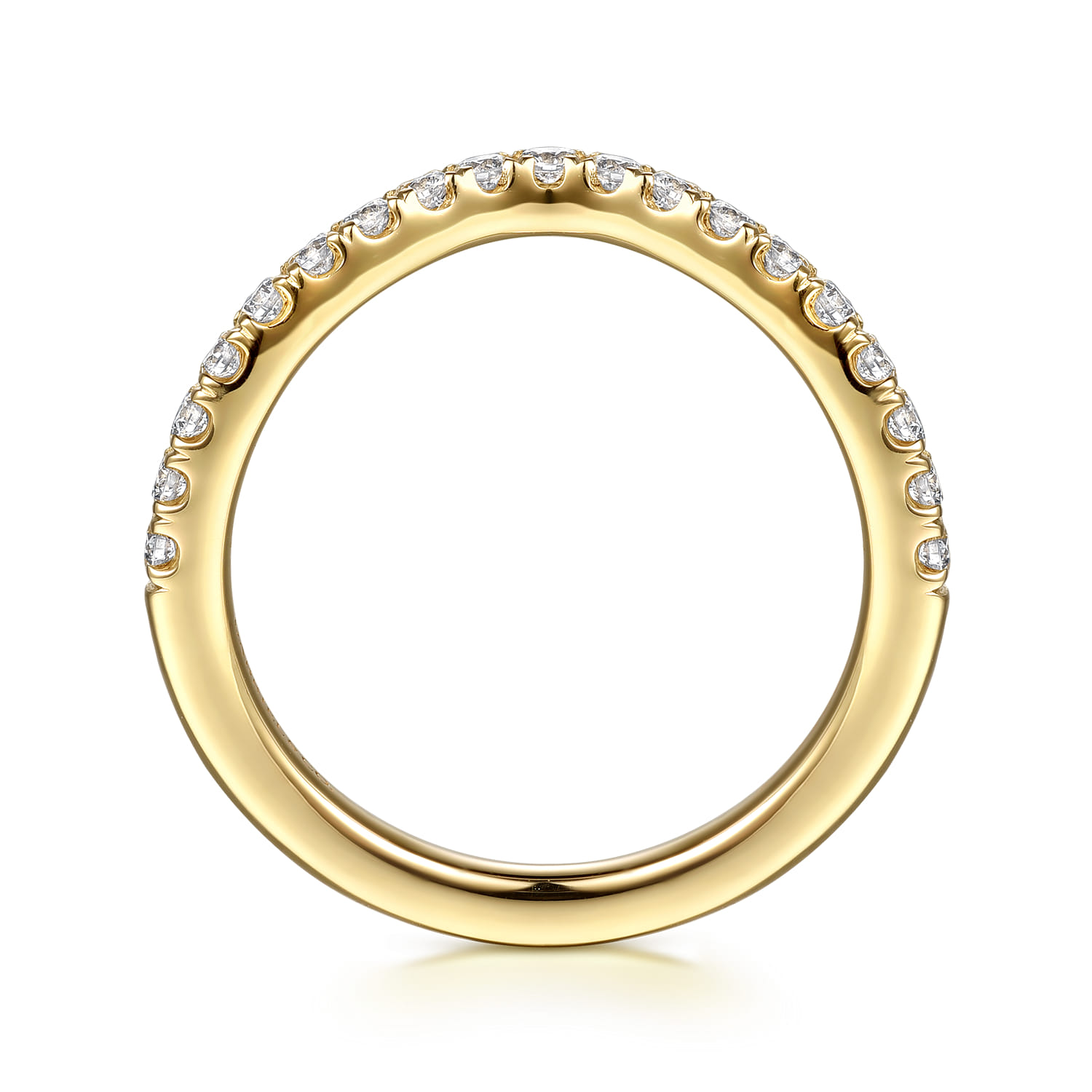 14K Yellow Gold Diamond Matching Wedding Band - 0.3 ct - Shot 2