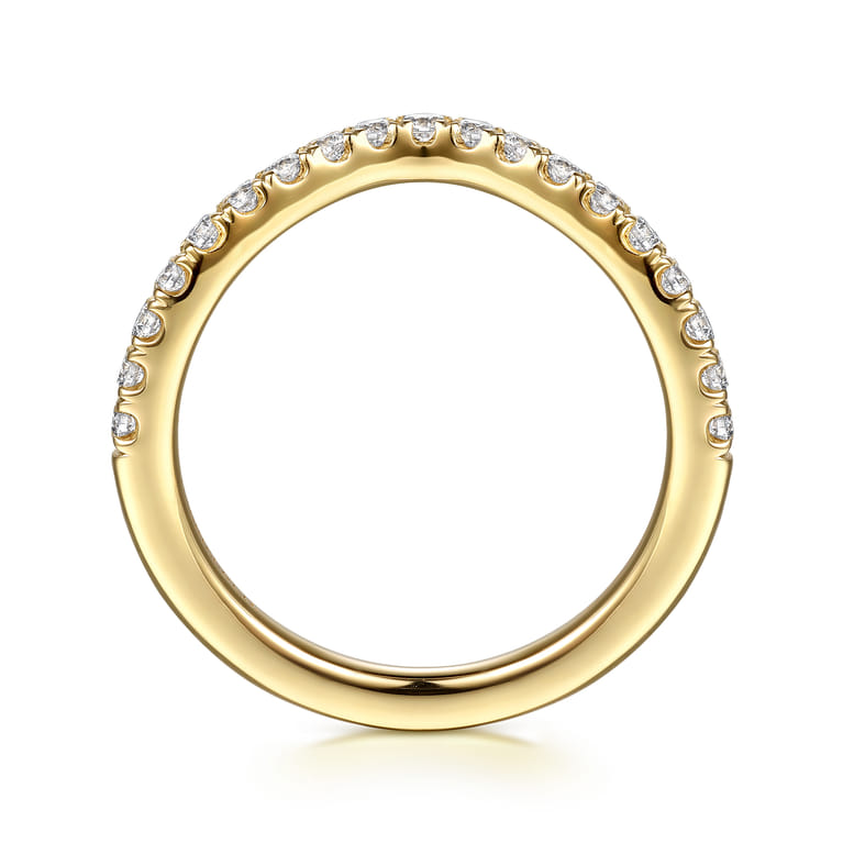 14K Yellow Gold Diamond Matching Wedding Band - 0.3 ct - Shot 2