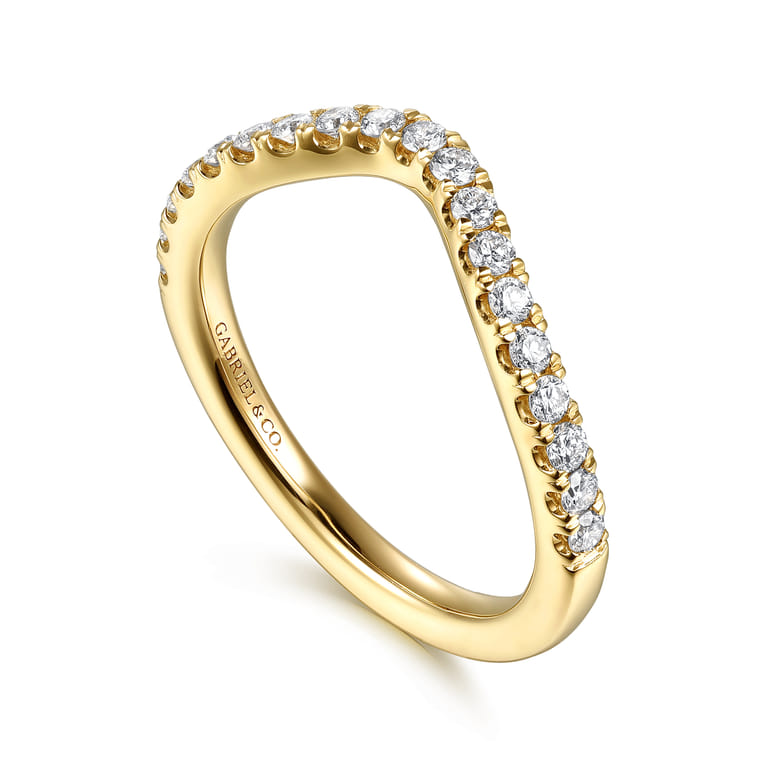 14K Yellow Gold Diamond Matching Wedding Band - 0.3 ct - Shot 3