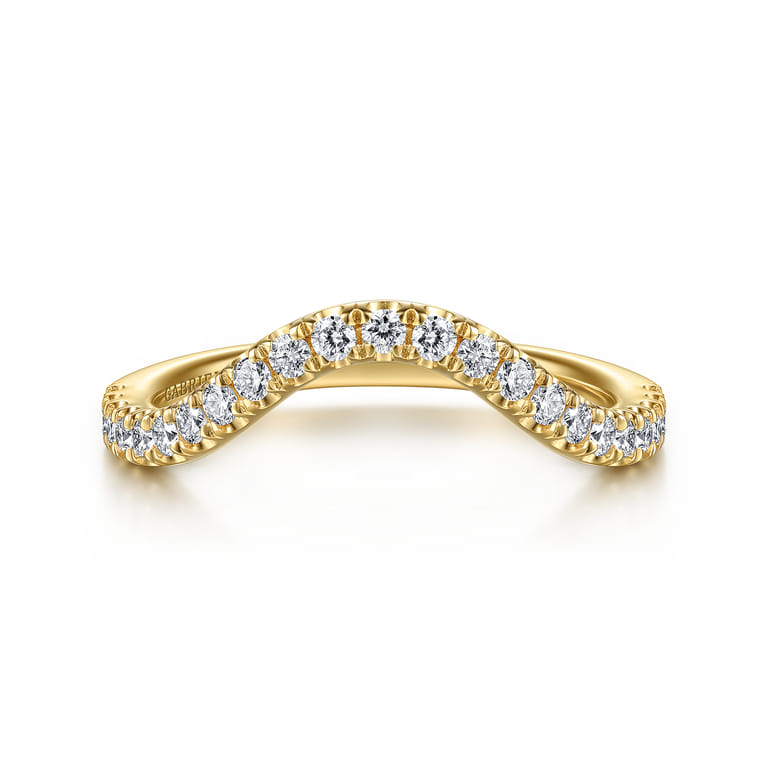14K Yellow Gold Diamond Matching Wedding Band - 0.35 ct - Shot 1