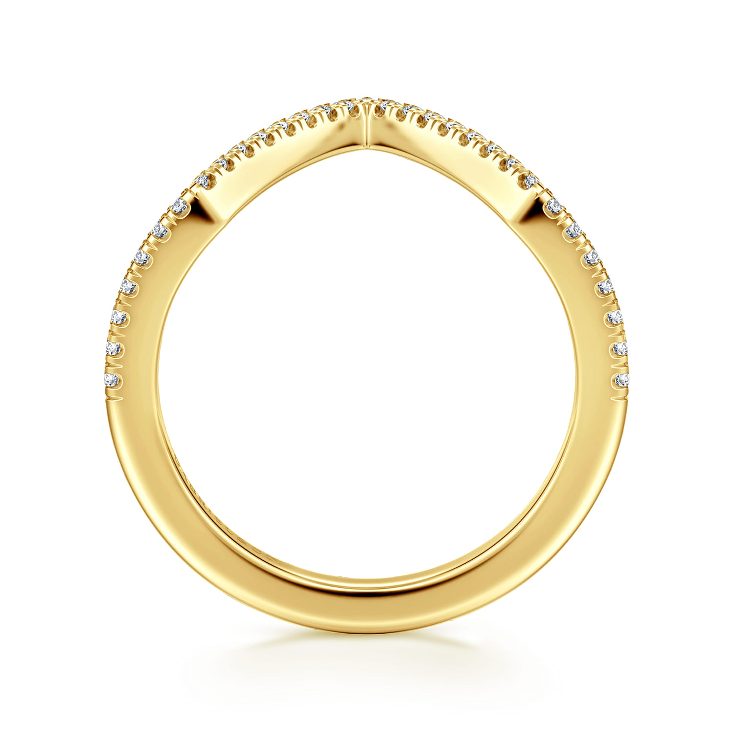 14K Yellow Gold Diamond Matching Wedding Band - 0.17 ct - Shot 2