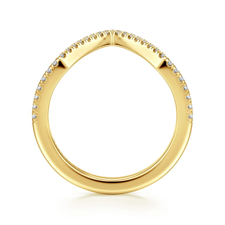 14K Yellow Gold Diamond Matching Wedding Band - 0.17 ct - Shot 2
