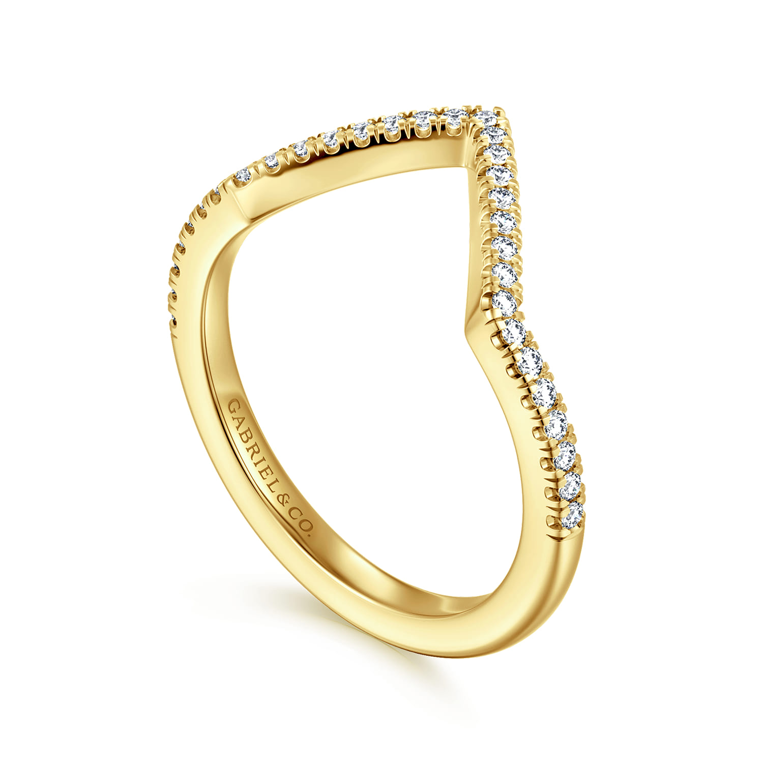 14K Yellow Gold Diamond Matching Wedding Band - 0.17 ct - Shot 3