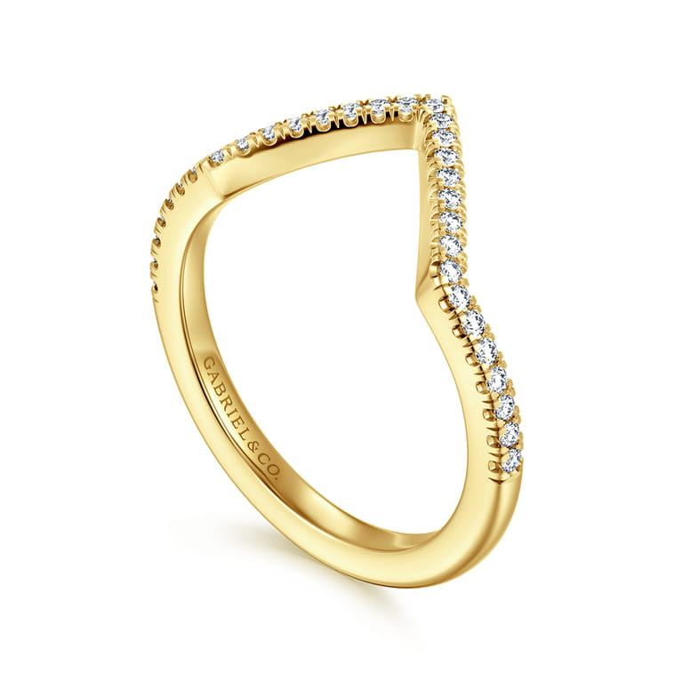 14K Yellow Gold Diamond Matching Wedding Band - 0.17 ct - Shot 3