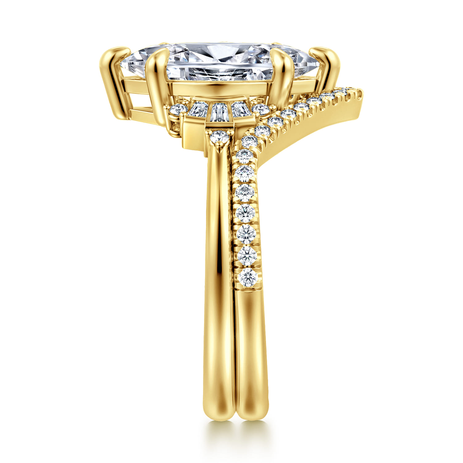 14K Yellow Gold Diamond Matching Wedding Band - 0.17 ct - Shot 5