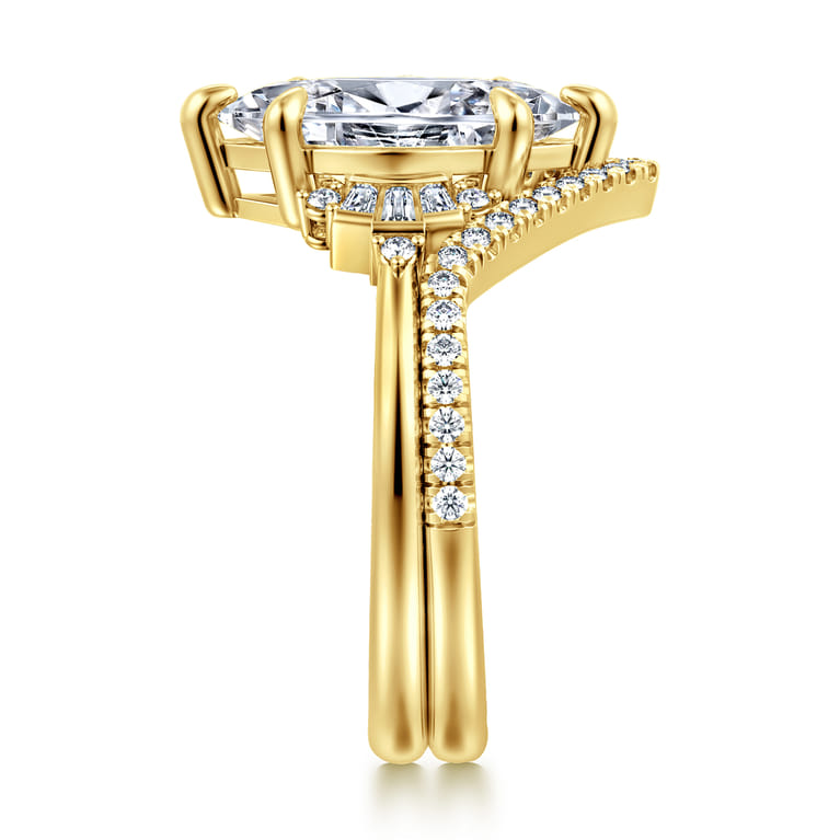 14K Yellow Gold Diamond Matching Wedding Band - 0.17 ct - Shot 5