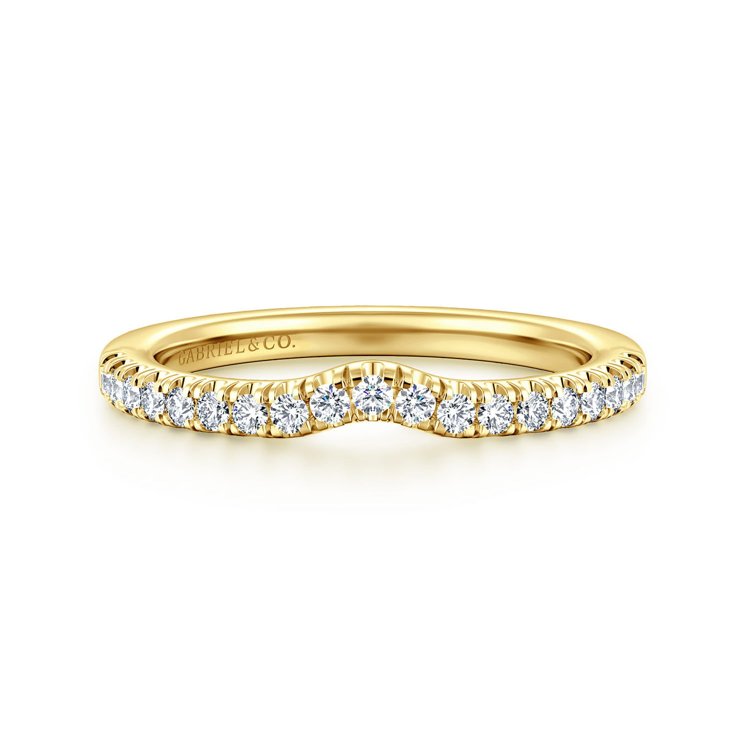14K Yellow Gold Diamond Matching Wedding Band - 0.24 ct - Shot 1