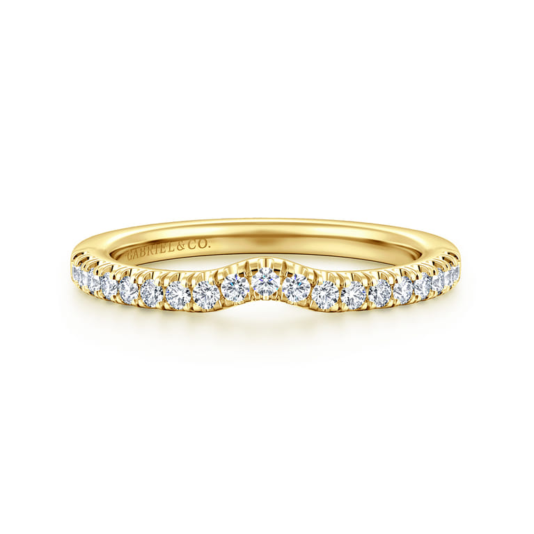 14K Yellow Gold Diamond Matching Wedding Band - 0.24 ct - Shot 1