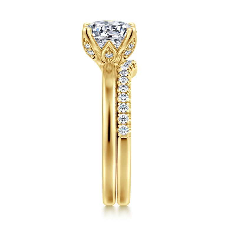 14K Yellow Gold Diamond Matching Wedding Band - 0.24 ct - Shot 5
