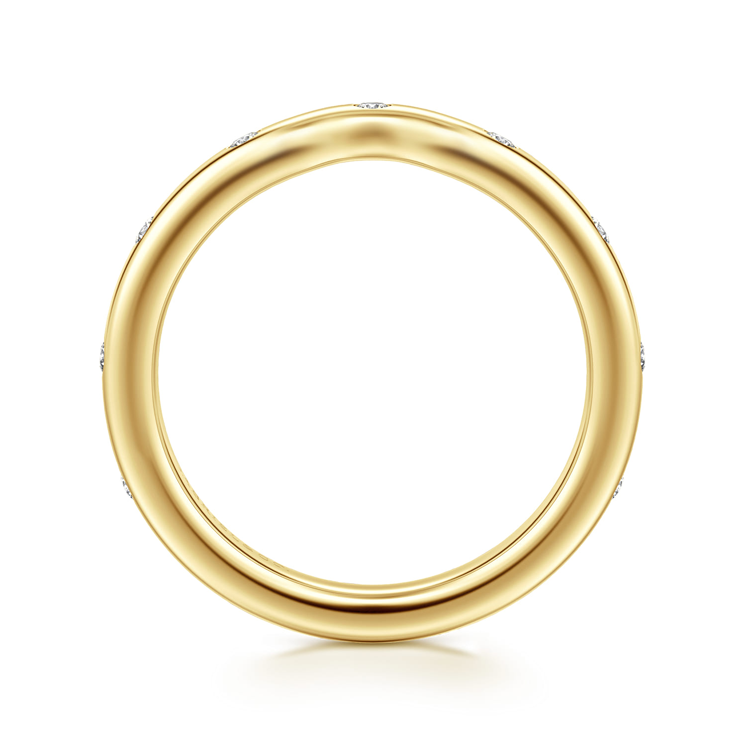 14K Yellow Gold Diamond Matching Wedding Band - 0.14 ct - Shot 2