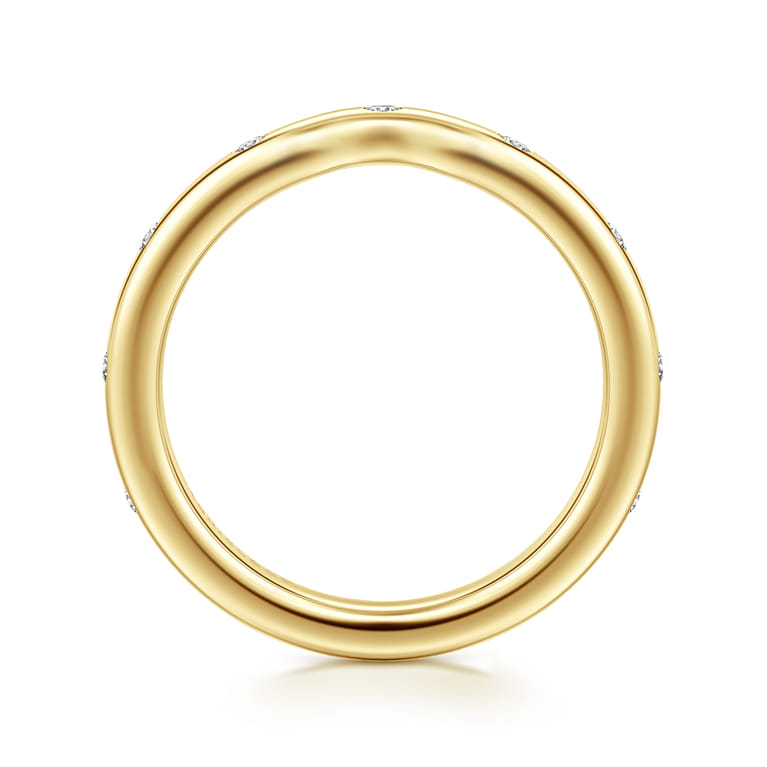 14K Yellow Gold Diamond Matching Wedding Band - 0.14 ct - Shot 2
