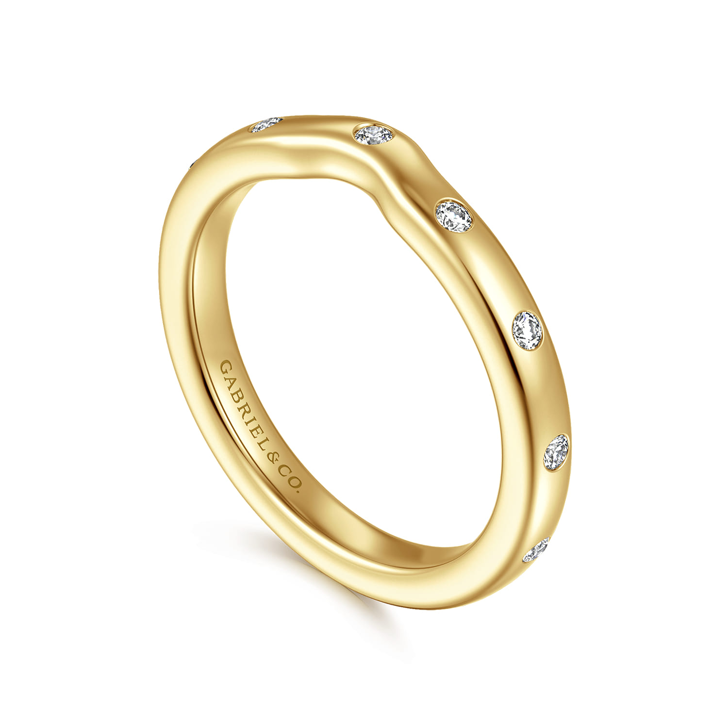 14K Yellow Gold Diamond Matching Wedding Band - 0.14 ct - Shot 3