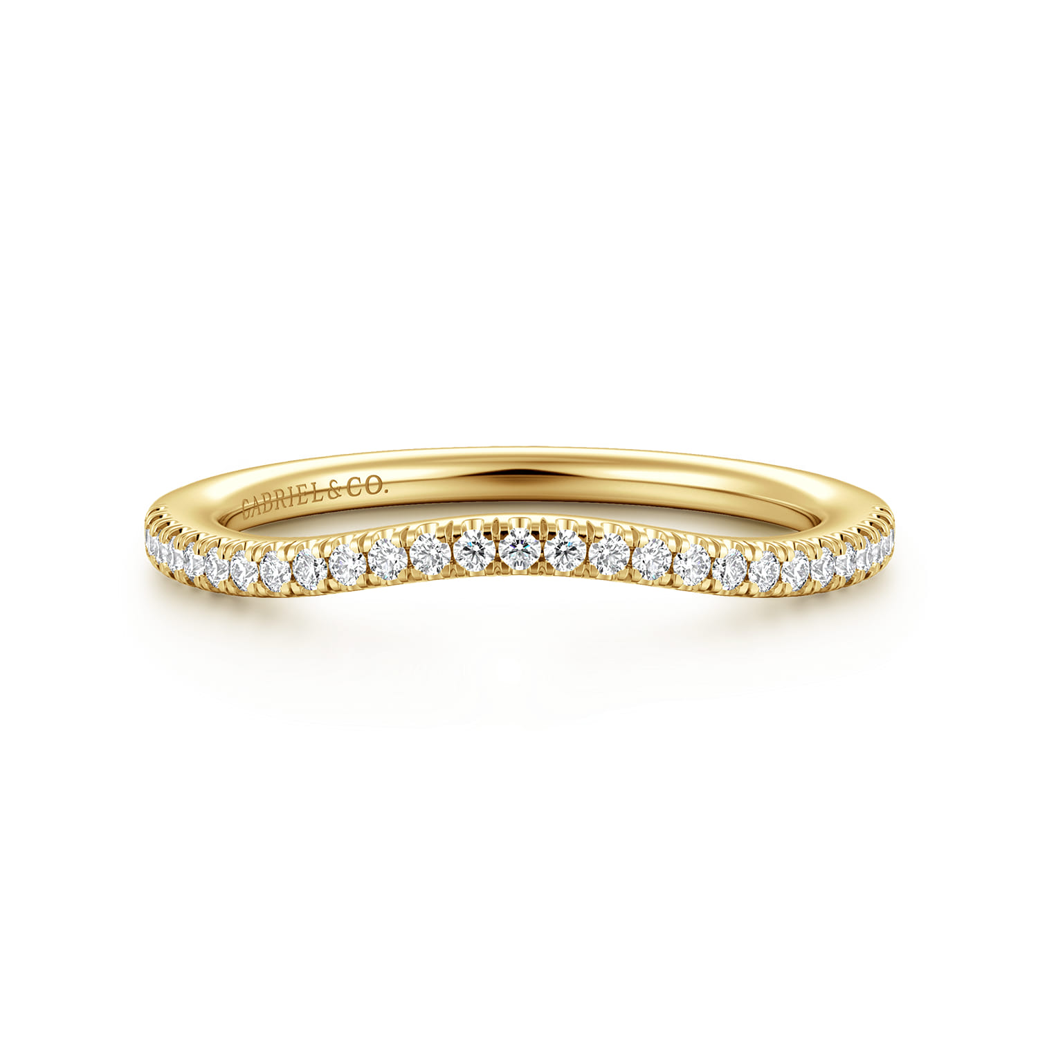 14K Yellow Gold Diamond Matching Wedding Band - 0.14 ct - Shot 1
