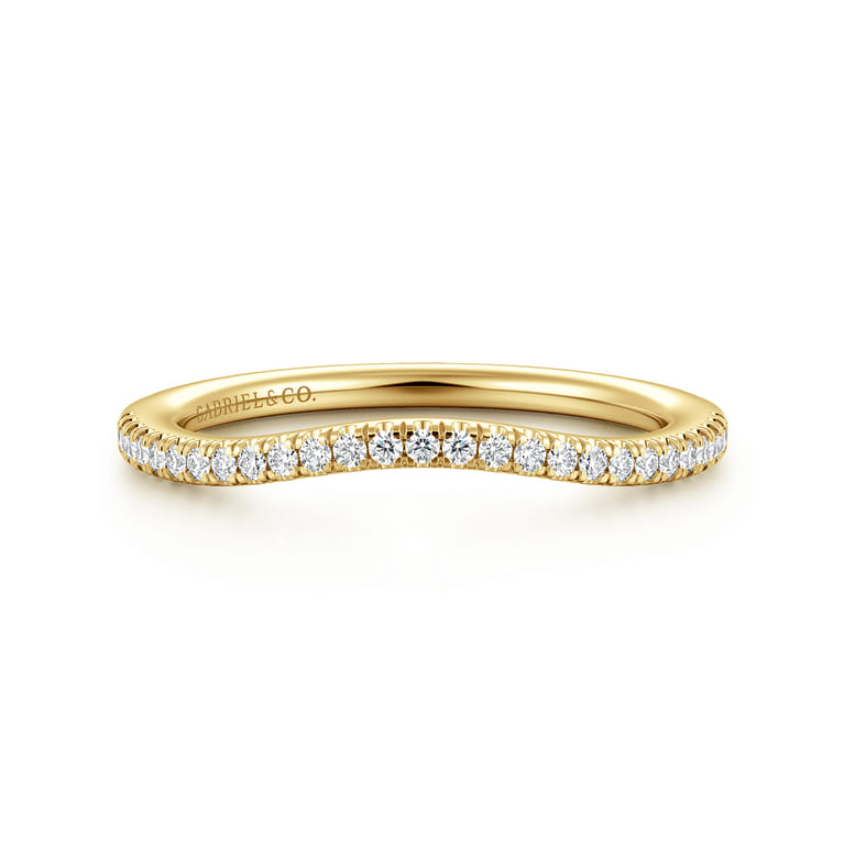 14K Yellow Gold Diamond Matching Wedding Band - 0.14 ct - Shot 1