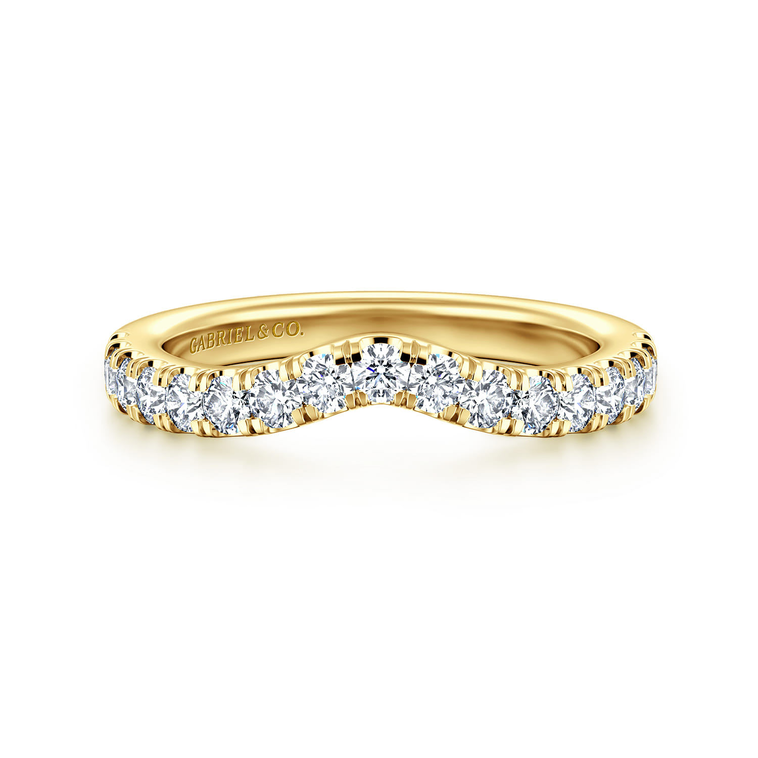 14K Yellow Gold Diamond Matching Wedding Band - 0.5 ct - Shot 1