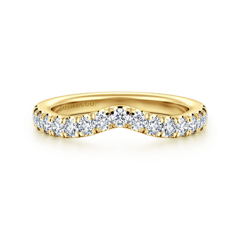 14K Yellow Gold Diamond Matching Wedding Band - 0.5 ct - Shot 1