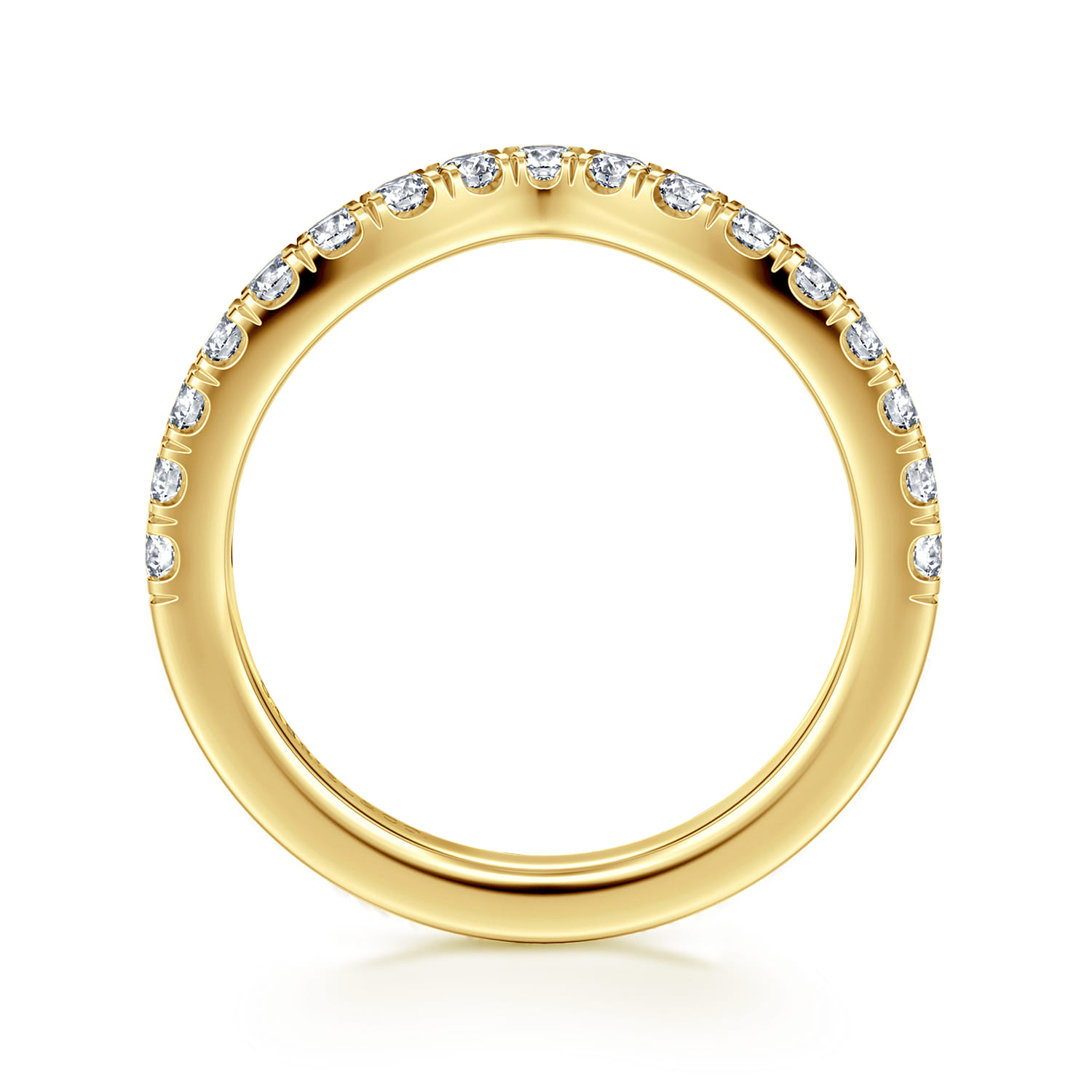 14K Yellow Gold Diamond Matching Wedding Band - 0.5 ct - Shot 2