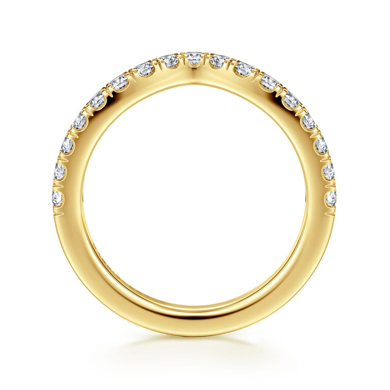 14K Yellow Gold Diamond Matching Wedding Band - 0.5 ct - Shot 2