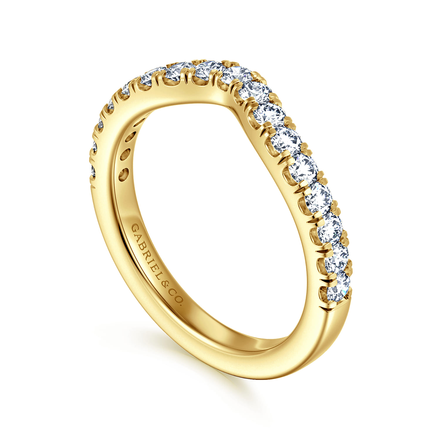 14K Yellow Gold Diamond Matching Wedding Band - 0.5 ct - Shot 3