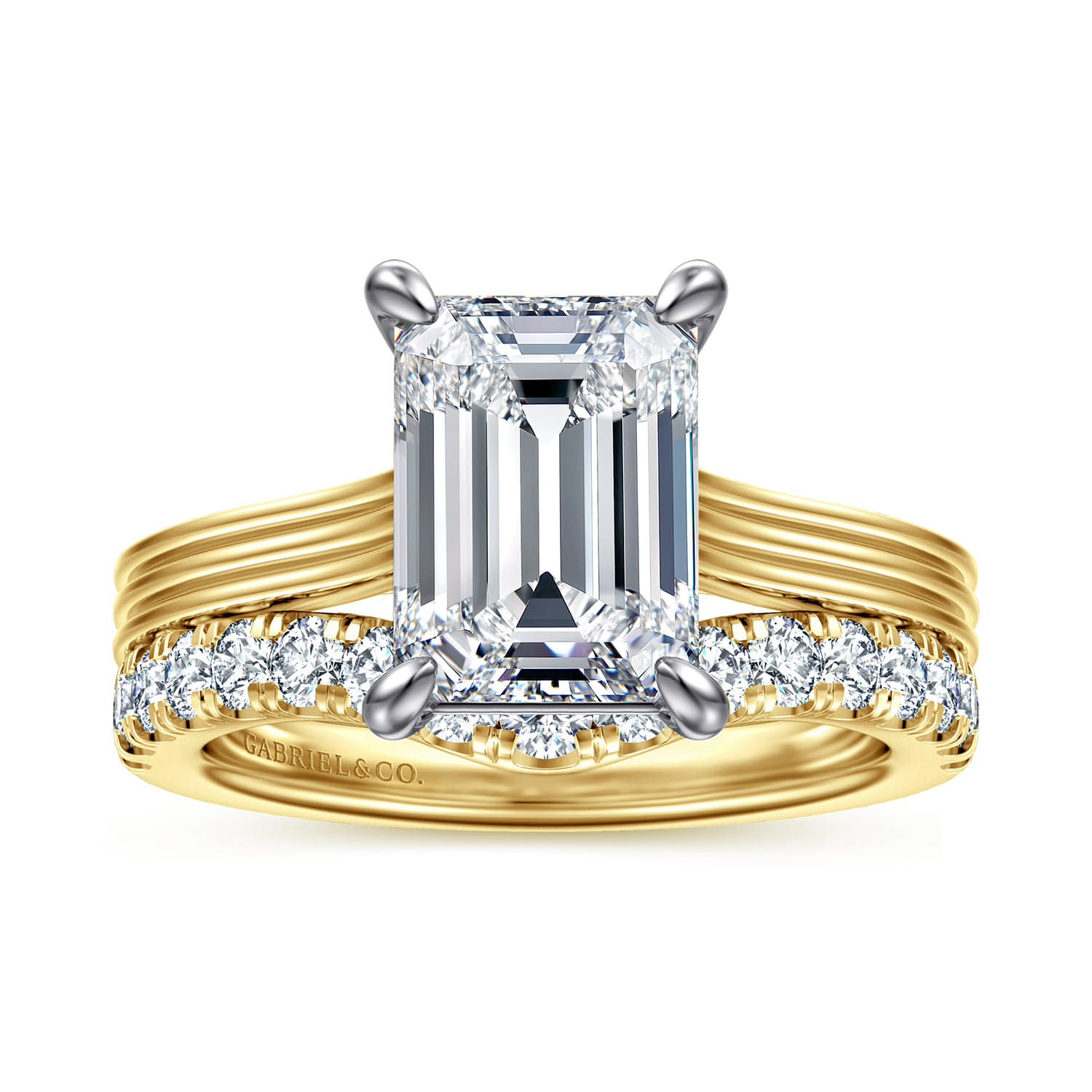 14K Yellow Gold Diamond Matching Wedding Band - 0.5 ct - Shot 4