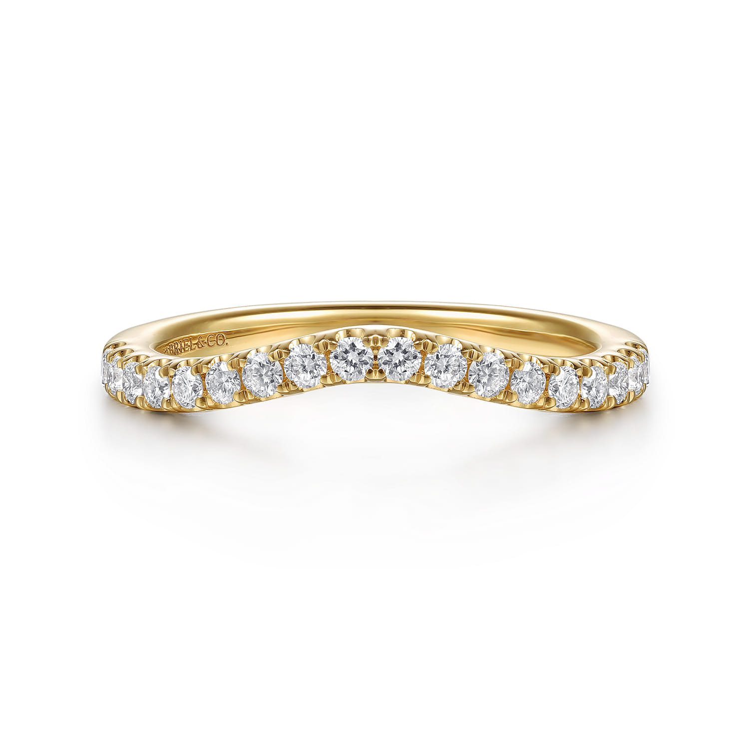 14K Yellow Gold Diamond Matching Wedding Band - 0.3 ct - Shot 1