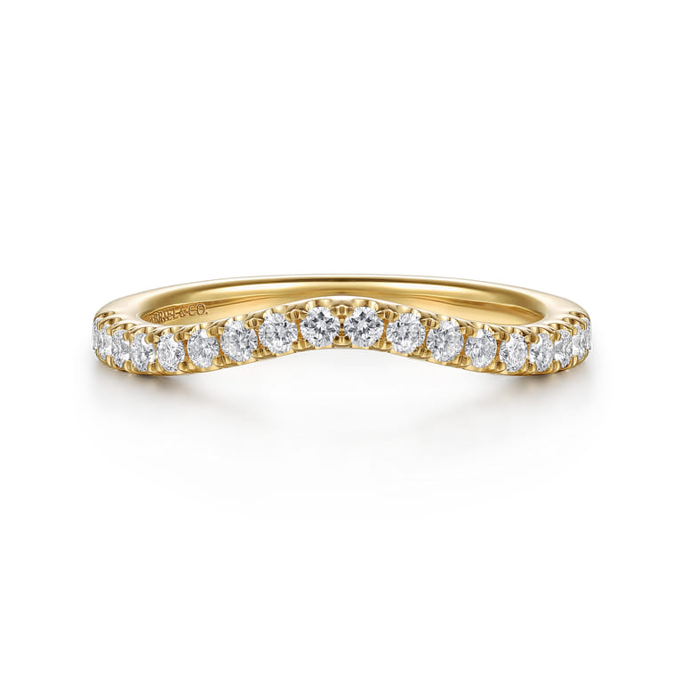 14K Yellow Gold Diamond Matching Wedding Band - 0.3 ct - Shot 1