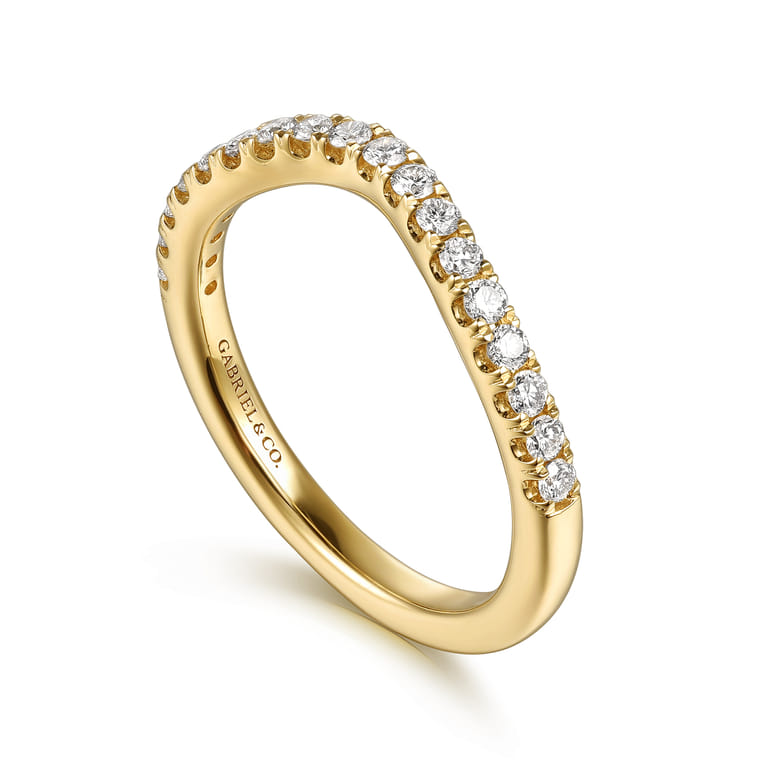 14K Yellow Gold Diamond Matching Wedding Band - 0.3 ct - Shot 3