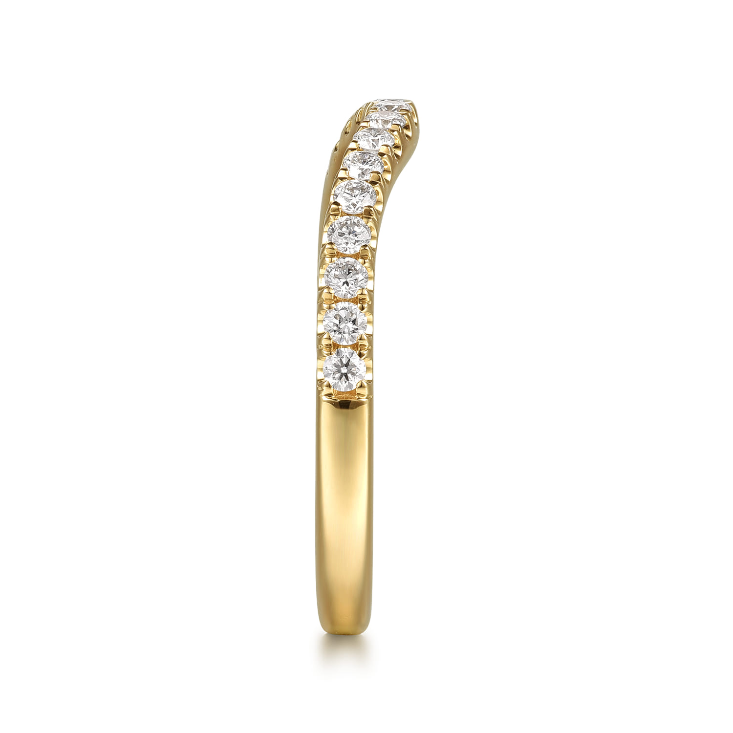 14K Yellow Gold Diamond Matching Wedding Band - 0.3 ct - Shot 5