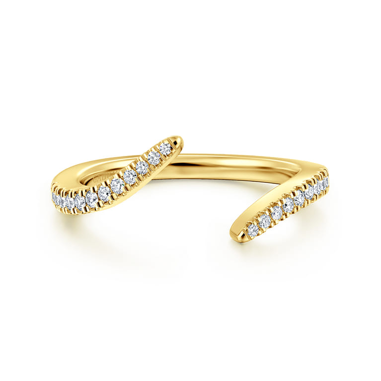 14K Yellow Gold Diamond Matching Wedding Band - 0.16 ct - Shot 1