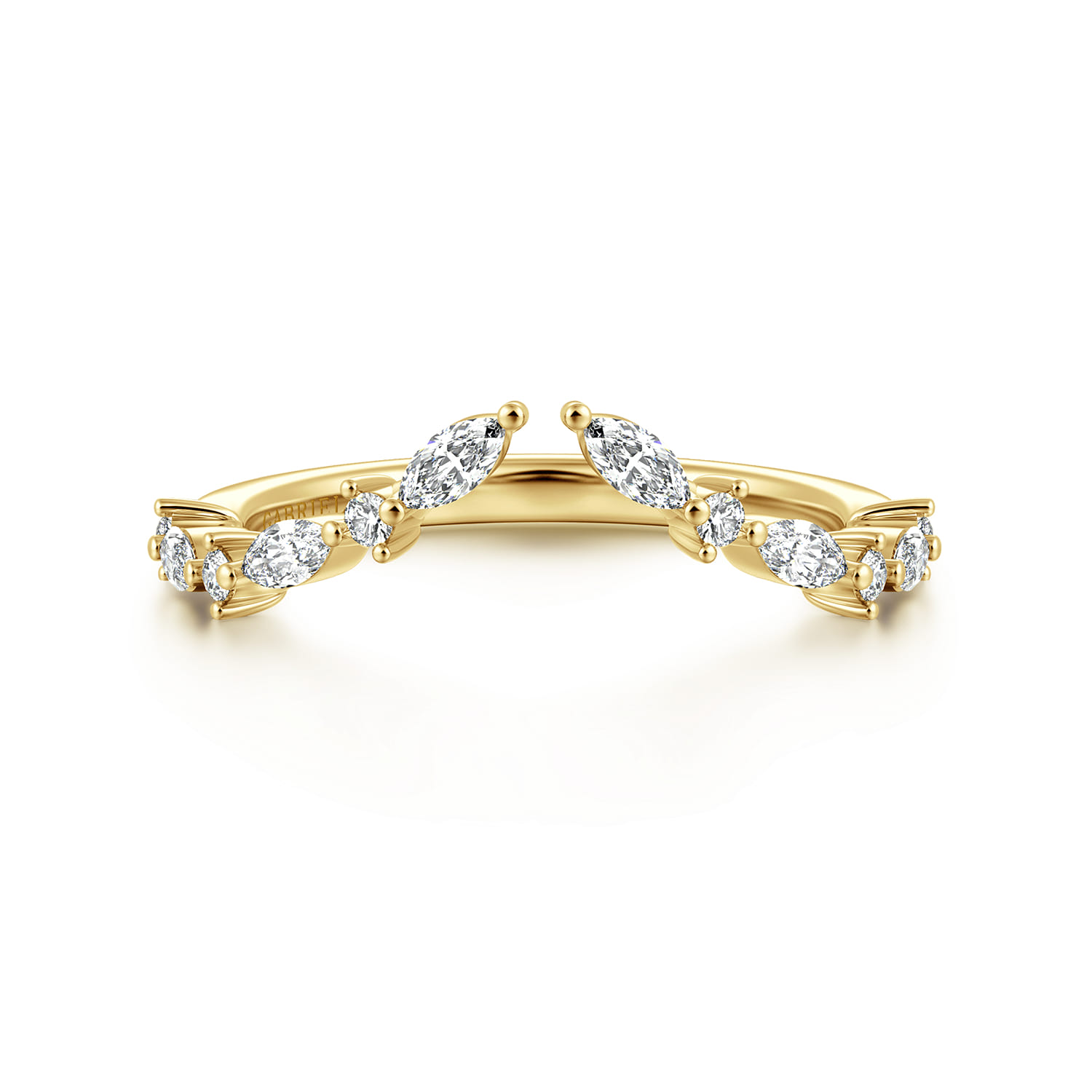 14K Yellow Gold Diamond Matching Wedding Band - 0.35 ct - Shot 1
