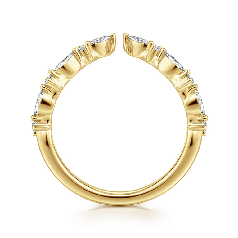 14K Yellow Gold Diamond Matching Wedding Band - 0.35 ct - Shot 2